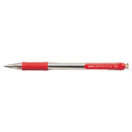   Golyóstoll, 0,4 mm, nyomógombos, UNI "SN-101 Laknock Fine", piros