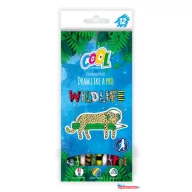   Színes ceruza készlet, háromszögletű, COOL BY VICTORIA "Wildlife", 12 különböző szín