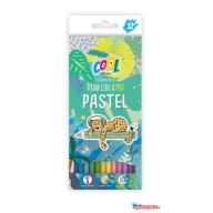   Színes ceruza készlet, kerek, COOL BY VICTORIA "Pastel", 12 pasztell szín