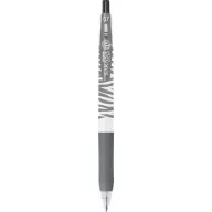   Zseléstoll, 0,33 mm, nyomógombos, csíkos test, ZEBRA "Sarasa Clip Pastel", pasztellfekete