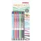 Zseléstoll készlet, 0,33 mm, nyomógombos, csíkos test, ZEBRA "Sarasa Clip Pastel", 5 különböző pasztell szín