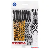   Golyóstoll, 0,27 mm, kupakos, vegyes testszín, ZEBRA "Animal Doodler'z", kék