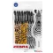 Golyóstoll, 0,27 mm, kupakos, vegyes testszín, ZEBRA "Animal Doodler'z", kék