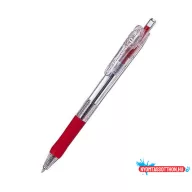  Golyóstoll, 0,21 mm, nyomógombos, ZEBRA "Tapli Clip ECO", piros