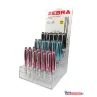   Golyóstoll display, 0,24 mm, teleszkópos, rozsdamentes acél, ZEBRA "Telescopic Metal Stylus", kék