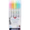 Ecsetirón készlet, kétvégű ZEBRA "Mildliner Fluorescent", 5 szín