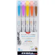   Ecsetirón készlet, kétvégű ZEBRA "Mildliner Warm", 5 szín