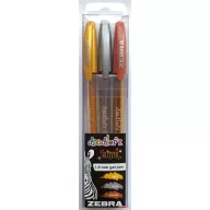   Zseléstoll készlet, 0,33 mm, kupakos, ZEBRA "Doodler'z Glitter", 3 különböző szín