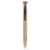   Golyóstoll, 0,37 mm, nyomógombos, négyszínű, ZEBRA "Smooth", rose gold