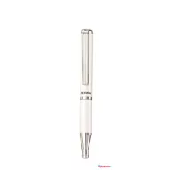   Golyóstoll, 0,24 mm, teleszkópos, metálfehér tolltest, ZEBRA "SL-F1", kék