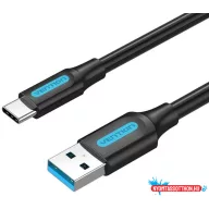 VENTION USB 3.0 A M to C M kábel  0.5M Black PVC Type