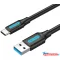 VENTION USB 3.0 A M to C M kábel  0.5M Black PVC Type