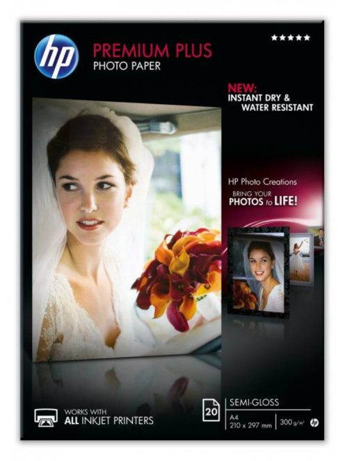 HP A/4 Prémium Plus Félfényes Fotópapír 20lap 300g (Eredeti)