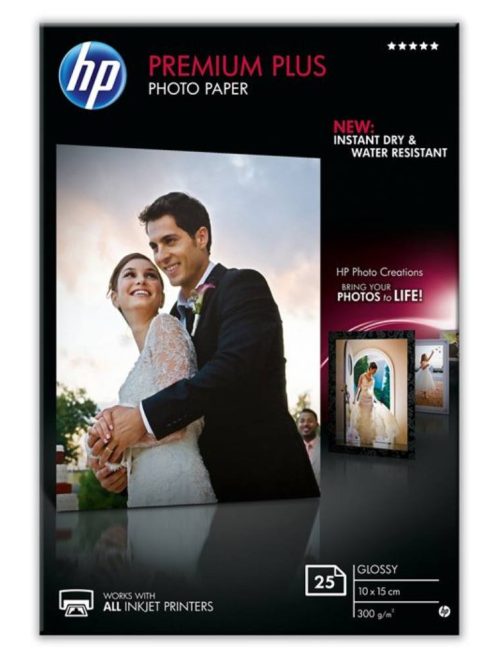 HP 10x15 Premium Plus Fényes Fotópapír 25lap 300g (Eredeti)