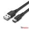 Vention USB-A 2.0/M -> USB-C/M, 0,5m,(3A,fekete), kábel