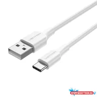 Vention USB-A 2.0/M -> USB-C/M, 1m,(3A,fehér), kábel