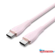   VENTION USB 2.0 Type-C M to 2 Type-C M 5A kábel  1.5M Pink Silicone Type