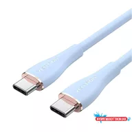   VENTION USB 2.0 Type-C M to 2 Type-C M 5A kábel  1.5M Blue Silicone Type