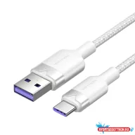 Vention USB-A 2.0/M -> USB-C/M, 1m,(fehér,6A), kábel