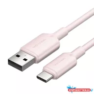 Vention USB-A 2.0/M -> USB-C/M, 2m,(pink), kábel