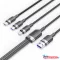 Vention USB-A 2.0/M -> USB-C/Lightning/Micro USB-B, 1,5m,(fekete,6A,3in1), kábel