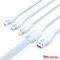 Vention USB-A 2.0/M -> USB-C/Lightning/Micro USB-B, 1,5m,(blue,6A,3in1), kábel