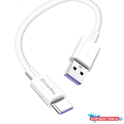 Colorway USB-C kábel (gyors töltés) 5,0А 1 méter fehér (CW-CBUC019-WH)