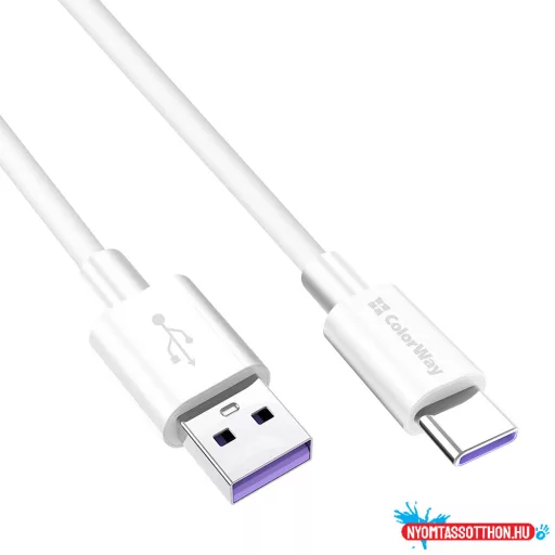 Colorway USB-C kábel (gyors töltés) 5,0А 1 méter fehér (CW-CBUC019-WH)
