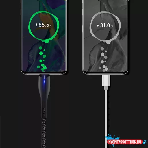 Colorway USB kábel - Apple Lightning (PVC + led) 2,4А 1м fekete (CW-CBUL034-BK)