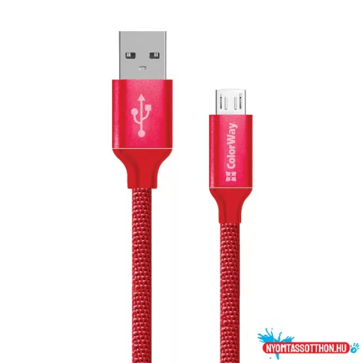 Colorway USB MicroUSB kábel 2m 2,4A piros (CW-CBUM009-RD)