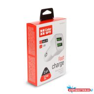   Autós töltő ColorWay 2USB AUTO ID 2.4A (12W) fehér (CW-CHA009-WT)