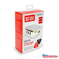   AC töltő ColorWay Сolorway 6USB (1QC3.0 + 5 AUTO ID) 7A (35W) fehér (CW-CHS019Q-WT)