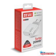 ColorWay AC töltő  USB-C 20W V2 fehér (CW-CHS026PD-WT)