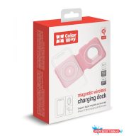   Vezeték nélküli töltő СolorWay MagSafe Duo Charger 15W iPhone -hoz (pink)