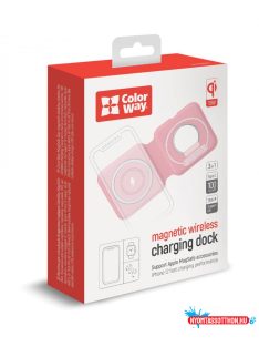   Vezeték nélküli töltő СolorWay MagSafe Duo Charger 15W iPhone -hoz (pink)