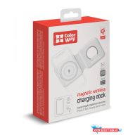   Vezeték nélküli töltő СolorWay MagSafe Duo Charger 15W iPhone -hoz (fehér)
