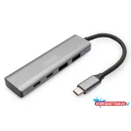 DIGITUS DA-70245 4 portos 2x USB 3.1 2x USB-C 3.1 HUB