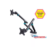   DIGITUS DA-90471 Dupla univerzális (VESA 75/100) mechanikus rugós fekete monitor tartó konzol