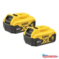 DEWALT Akkumulátor szett, 2x 18V, 5Ah, XR, Li-Ion