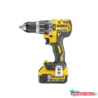 DEWALT Ütvefúró-csavarozó, 18V, XR, kefe nélküli, 5Ah