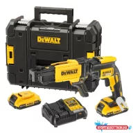 DEWALT Gipszkartoncsavarozó, 18V, XR, 2x2Ah akku, töltő,