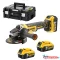 DEWALT Sarokcsiszoló, 18V XR, kefe nélküli, 3x5Ah