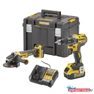   DEWALT Készlet, 18V, ütvefúró és sarokcsiszoló, TSTAK koffer