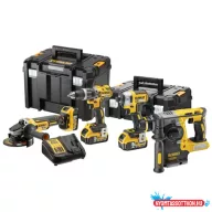   DEWALT Készlet, 18V, XR, 4 gép, 3x5Ah, kefe nélküli, TSTAK