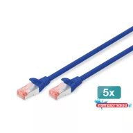   DIGITUS DK-1644-100-B-5 Cat.6 S/FTP LSZH 10m kék patch kábel (5db/csomag)