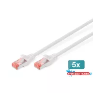   DIGITUS DK-1644-100-WH-5 Cat.6 S/FTP LSZH 10m fehér patch kábel (5db/csomag)