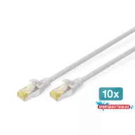   DIGITUS DK-1644-A-010-10 Cat.6A S/FTP LSZH 1m szürke patch kábel (10db/csomag)
