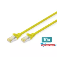   DIGITUS DK-1644-A-010-Y-10 Cat.6A S/FTP LSZH 1m sárga patch kábel (10db/csomag)