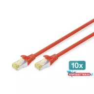   DIGITUS DK-1644-A-020-R-10 Cat.6A S/FTP LSZH 2m piros patch kábel (10db/csomag)