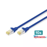   DIGITUS DK-1644-A-030-B-10 Cat.6A S/FTP LSZH 3m kék patch kábel (10db/csomag)